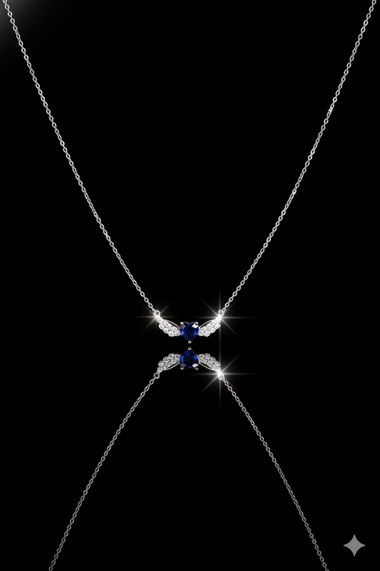 Collier Zeenah Cœur Azur Ailé