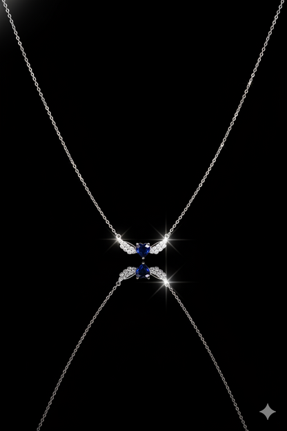 Collier Zeenah Cœur Azur Ailé