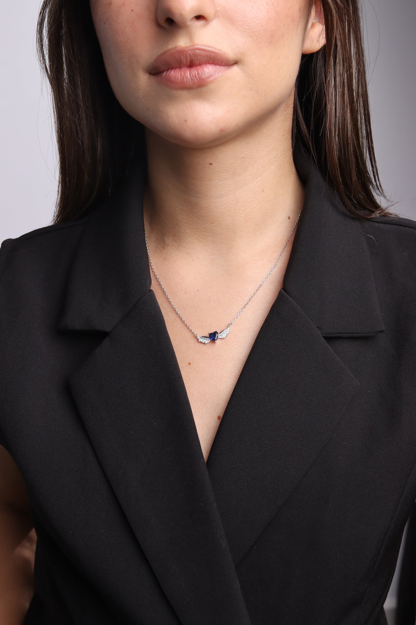 Collier Zeenah Cœur Azur Ailé