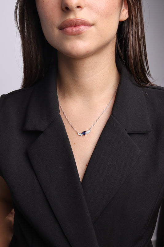 Collier Zeenah Cœur Azur Ailé
