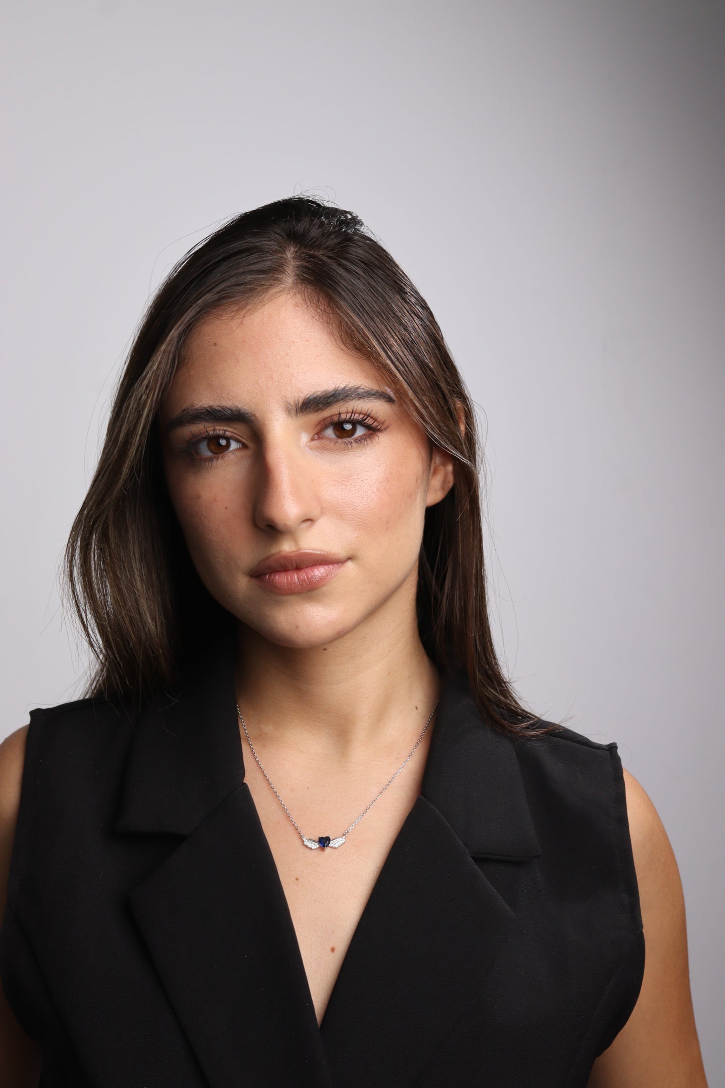 Collier Zeenah Cœur Azur Ailé