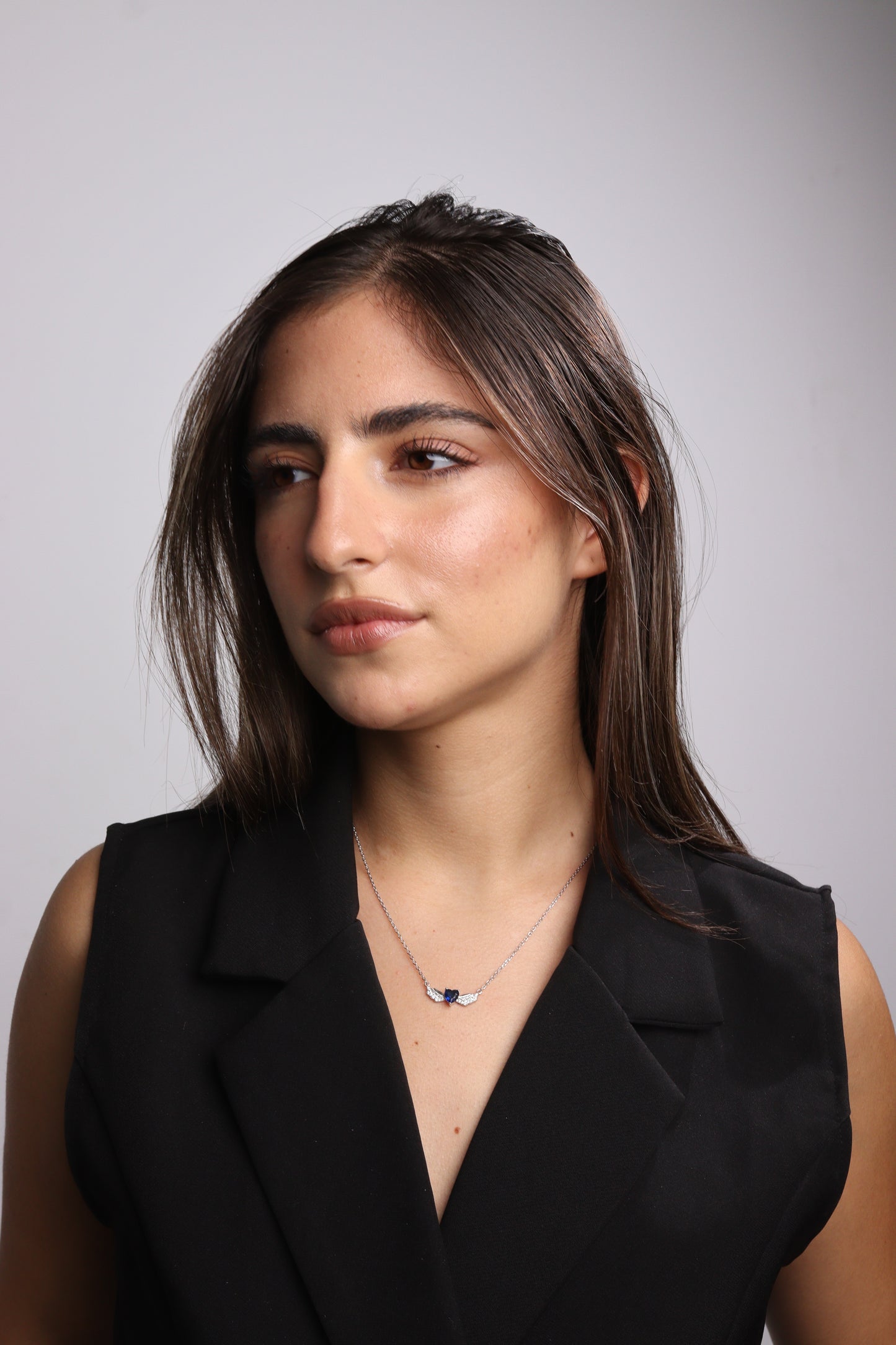 Collier Zeenah Cœur Azur Ailé