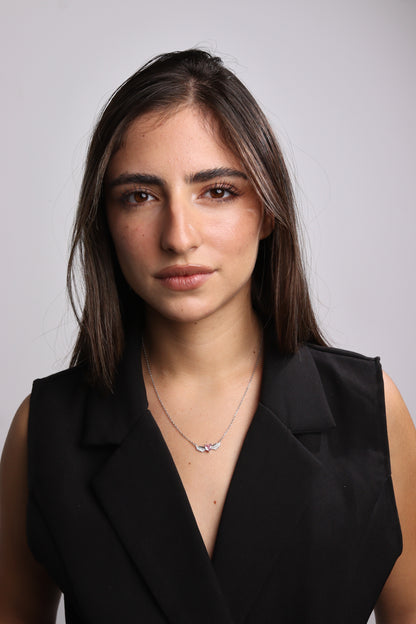 Collier Zeenah Cœur Ailé Rose Poudré