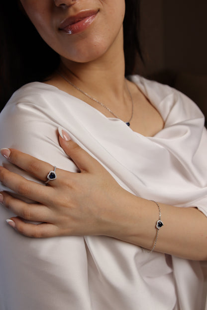 Ensemble Zeenah Cœur Saphir